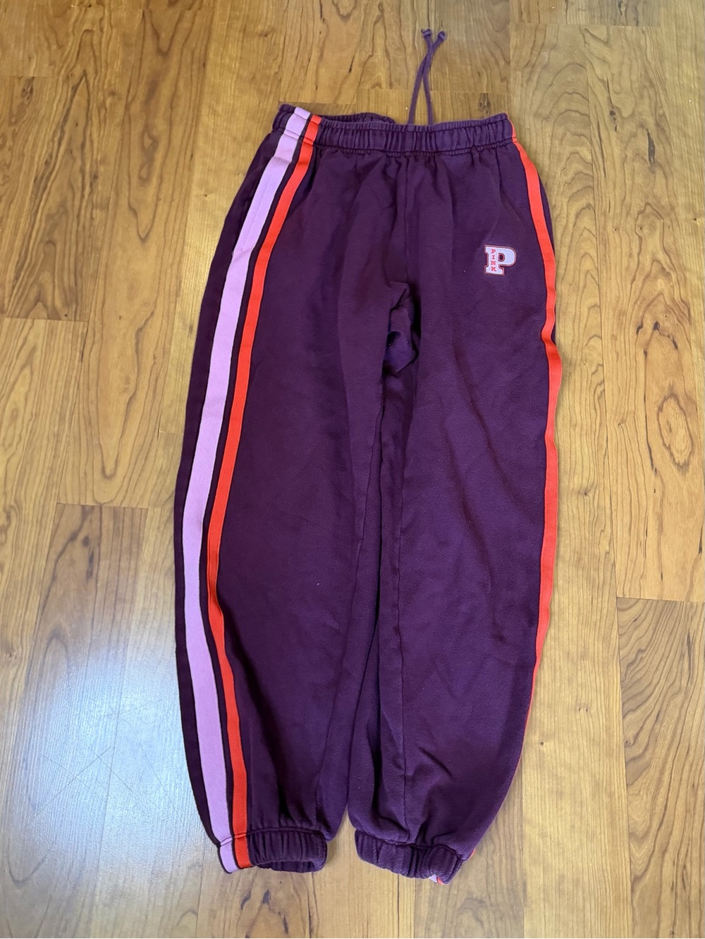 PINK Victoria's Secret Girls' Burgundy Drawstring Sweatpants - Picture 2 of 2